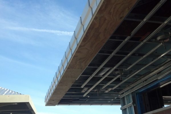 Plywood for Soffit Panels Under Construction For The Greater Attleboro Transit Authority