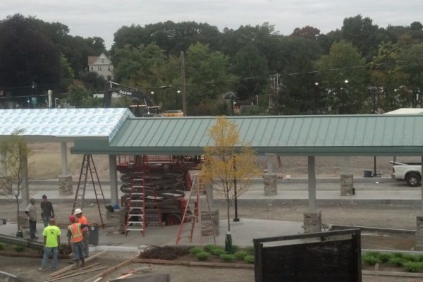 The Bus Canopies Under Construction For The Greater Attleboro Transit Authority